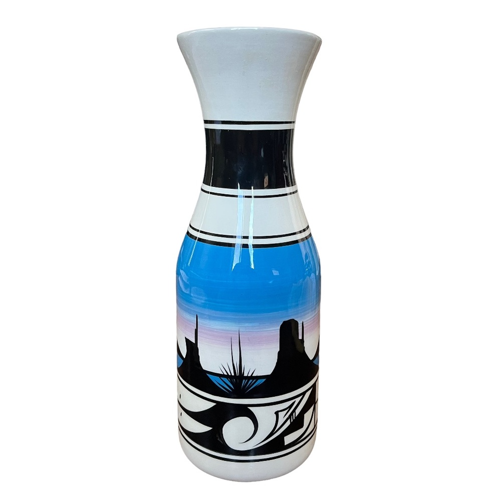 VTG Cedar Mesa Pottery Navajo Native American Desert Rainbow Water/Wine Carafe